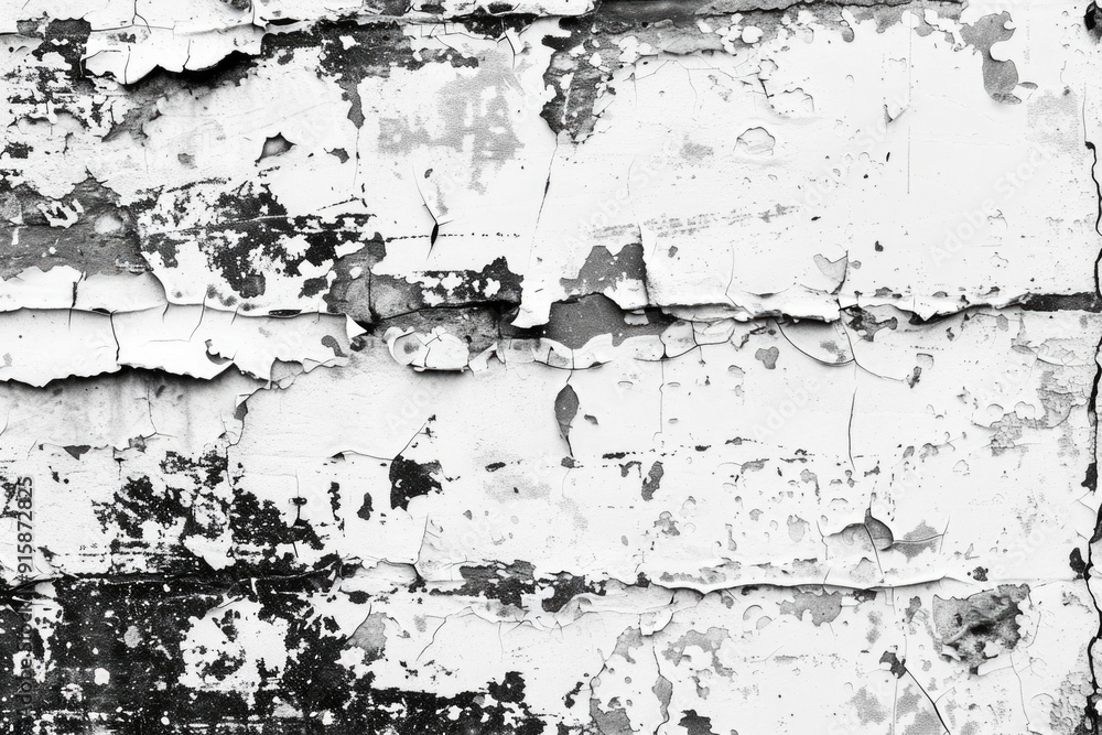 A close-up shot of peeling paint on a wall, showing the worn and damaged surface A close-up shot of peeling paint on a wall, showing the worn and damaged surface