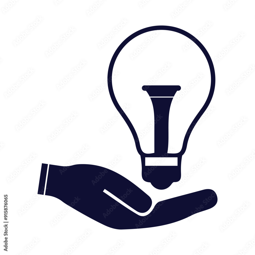 bulb, electric, hand, electric bulb on hand icon bulb, electric, hand, electric bulb on hand icon