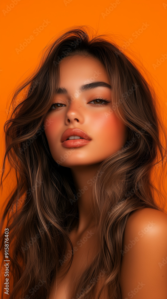 Naklejka premium Stunning Mexican Female Model With Caramel Skin 