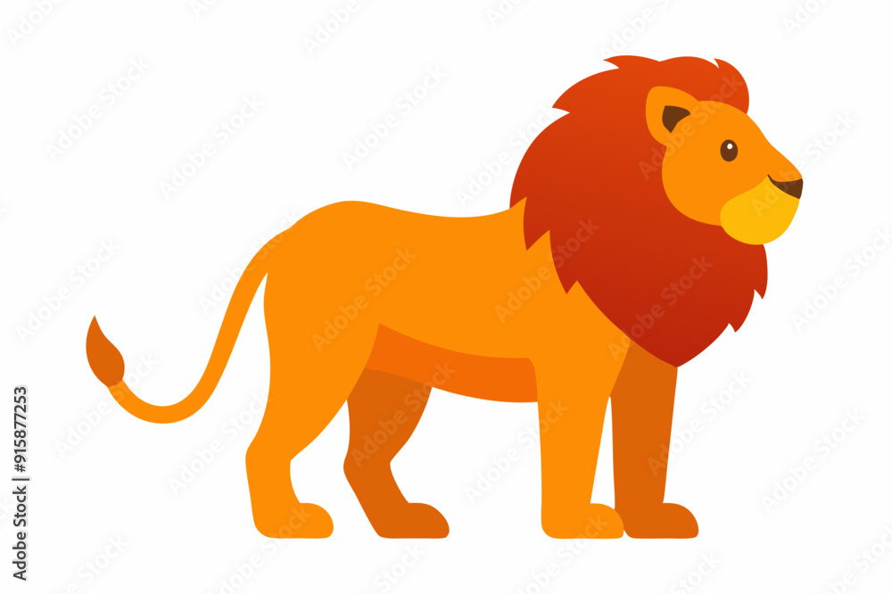 Obraz premium A cute Lion vector illustration