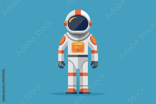 A customizable astronaut suit stands against a vibrant background, ideal for showcasing space exploration themes and creative design concepts