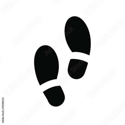 shoeprint or footprint vector art illustration, isolated white background 