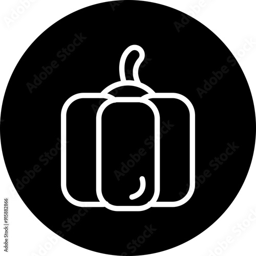 Capsicum Vector Line White Circle Black