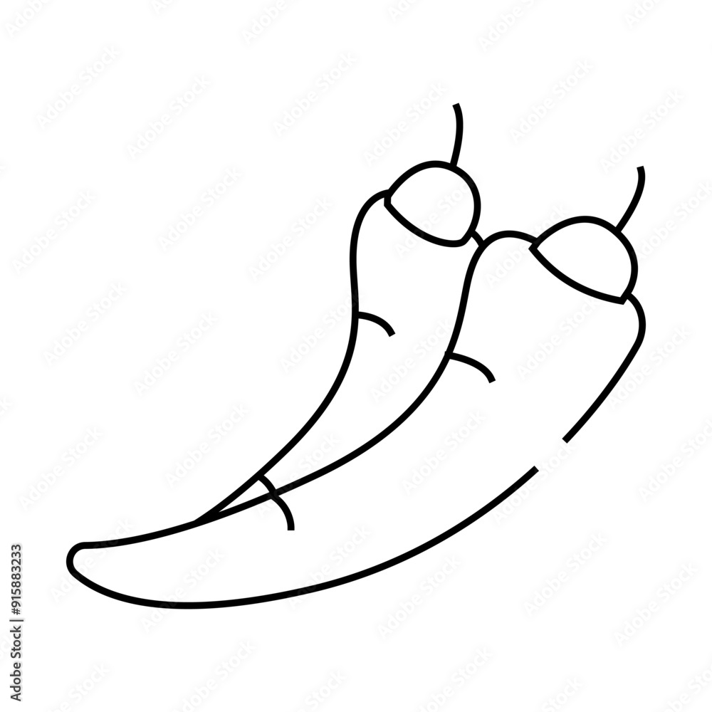 chili and jalapeno peppers line icon vector. chili and jalapeno peppers sign. isolated contour symbol black illustration chili and jalapeno peppers line icon vector. chili and jalapeno peppers sign. isolated contour symbol black illustration