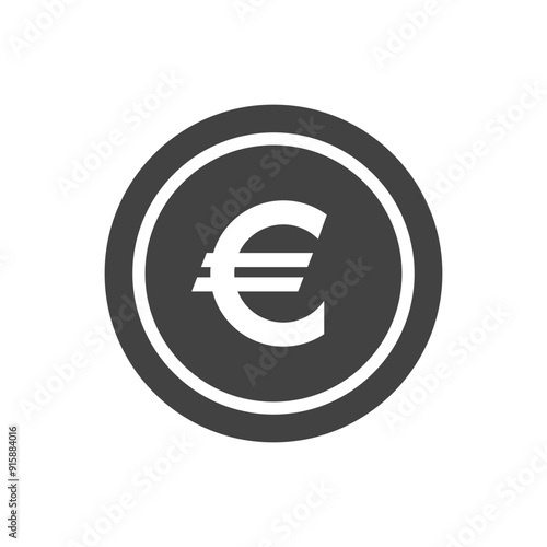 Euro cents icon single coin, vector penny design element isolate...