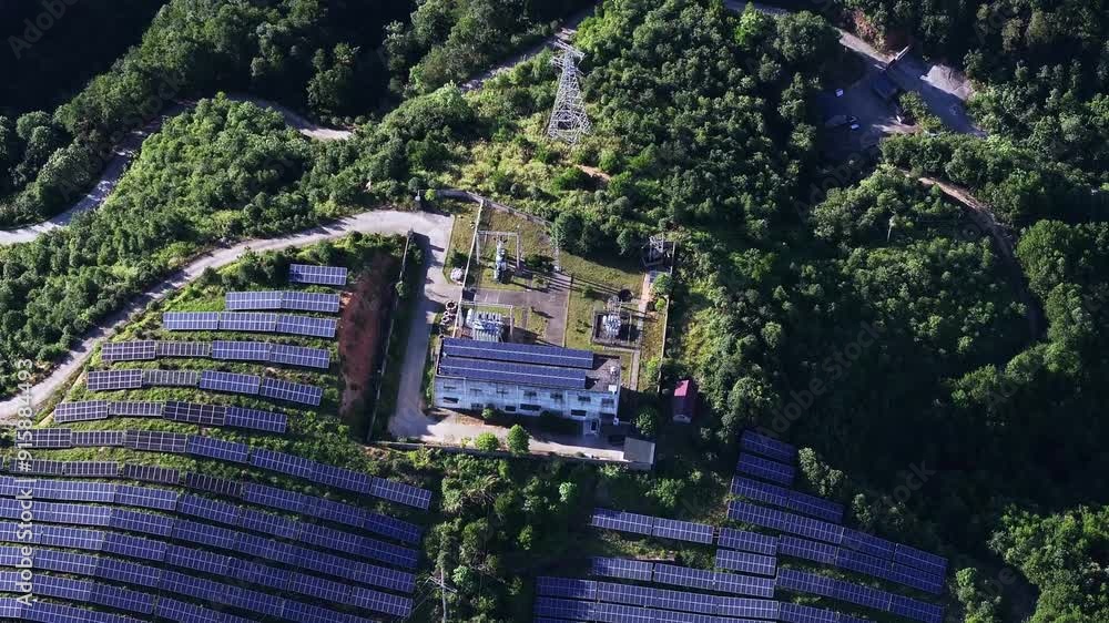 view of solar power station on hill view of solar power station on hill