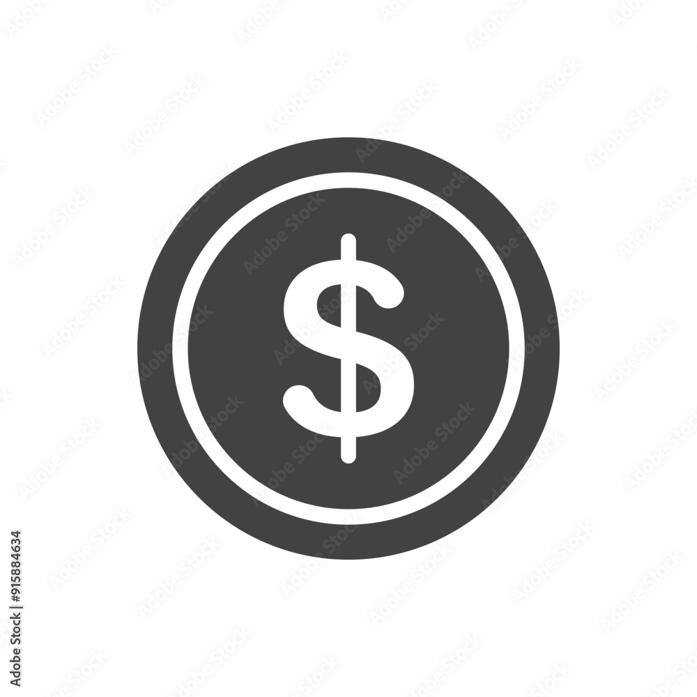 Dollar cents icon single coin, vector penny design element isolate. Dollar cents icon single coin, vector penny design element isolate.