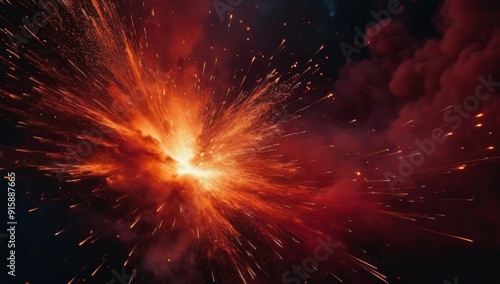 Wallpaper Mural explosion of fire generative ai Torontodigital.ca