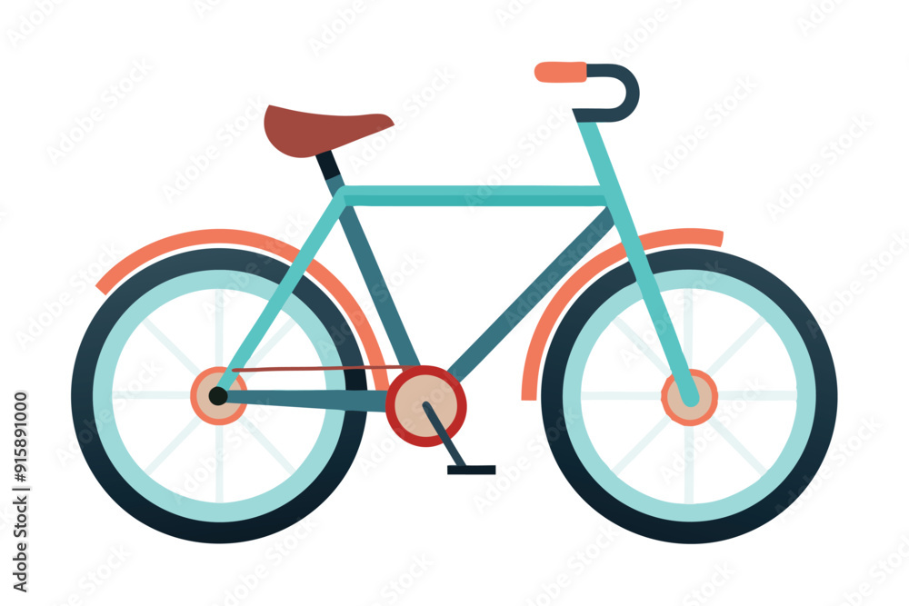 Obraz premium A modern bike icon featuring a minimalistic design, showcasing a vibrant color palette, perfect for graphic projects related to cycling and outdoor activities