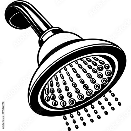 Water saving shower head  vector photo