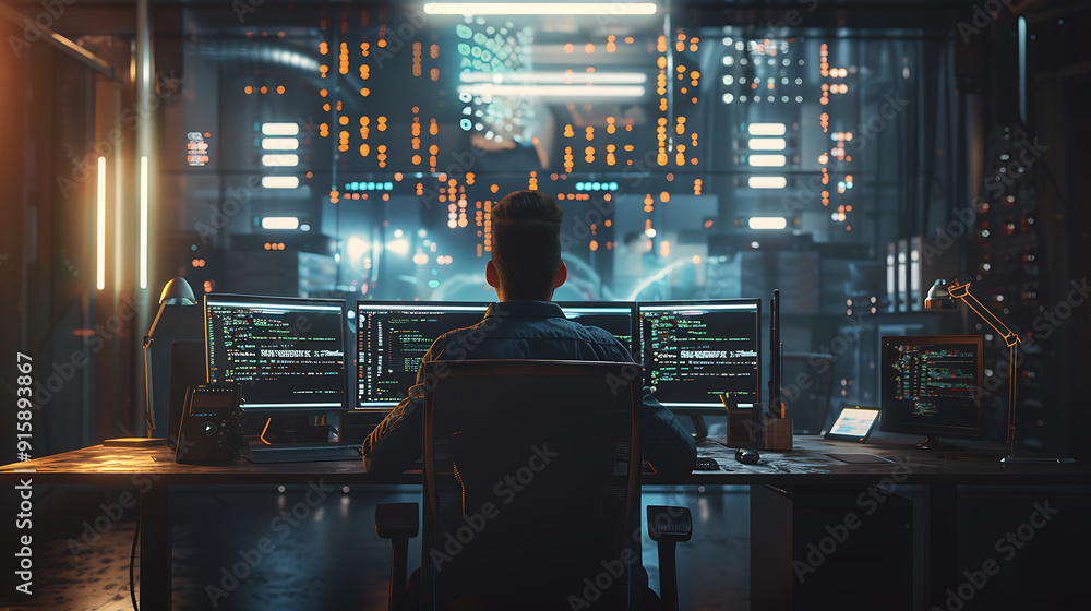 Neon light cloud computing futuristic technology and cloud storage illustration embodies network technologies cyberspace, showcasing a futuristic server in isometric perspective, dark background. Neon light cloud computing futuristic technology and cloud storage illustration embodies network technologies cyberspace, showcasing a futuristic server in isometric perspective, dark background.