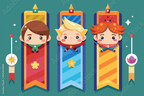 Delightful customizable bookmarks feature friendly cartoon characters ready to inspire young readers and enhance their literary journeys
