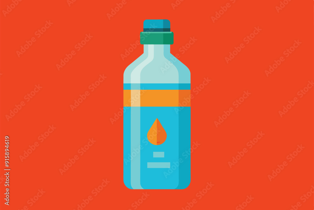 A semi-flat illustration of a customizable water bottle featuring a distinct design and vibrant color background, perfect for branding A semi-flat illustration of a customizable water bottle featuring a distinct design and vibrant color background, perfect for branding
