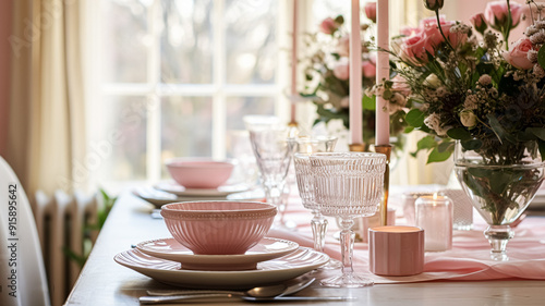 Wallpaper Mural Christmas holiday family breakfast, table setting decor and festive tablescape, English country and home styling inspiration Torontodigital.ca