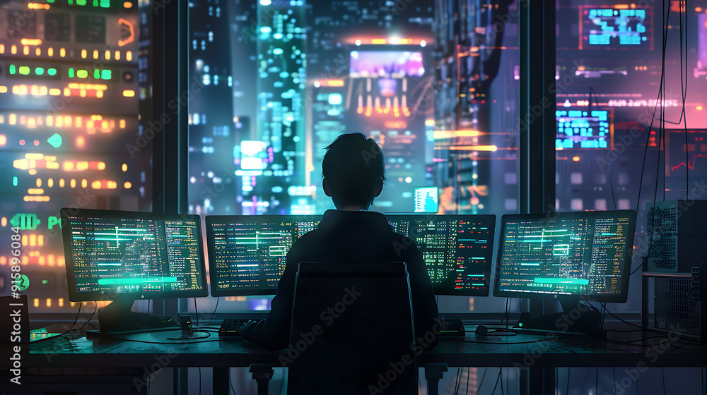 Neon light cloud computing futuristic technology and cloud storage illustration embodies network technologies cyberspace, showcasing a futuristic server in isometric perspective, dark background. Neon light cloud computing futuristic technology and cloud storage illustration embodies network technologies cyberspace, showcasing a futuristic server in isometric perspective, dark background.