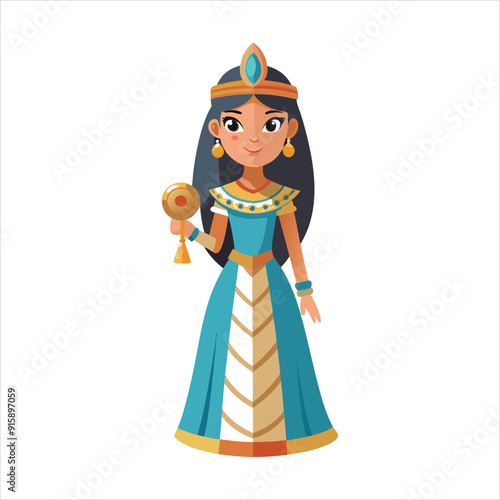 A beautiful princess of the ancient times Sitamun color art vector