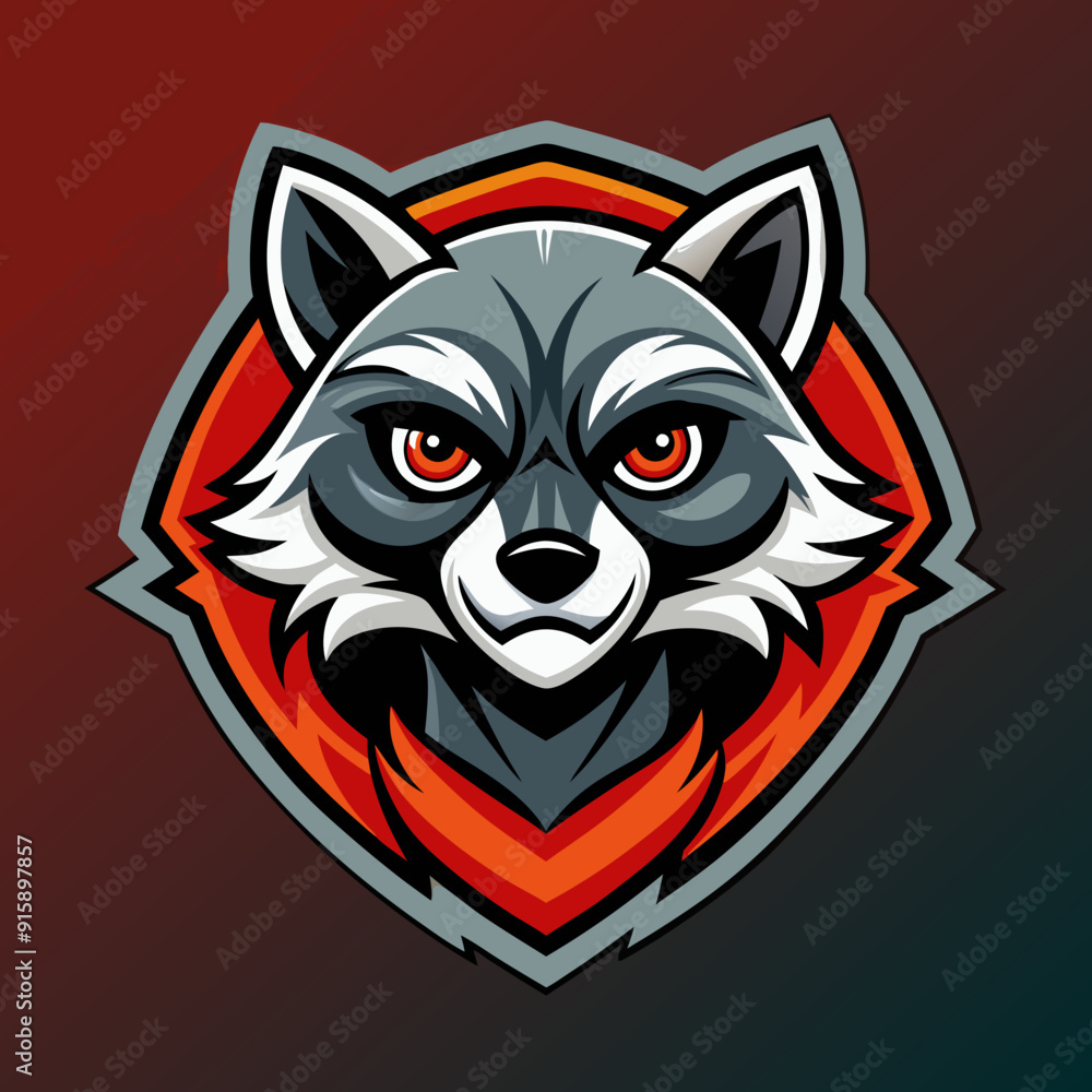 Raccoon mascot for sports and esports vector logo Raccoon mascot for sports and esports vector logo