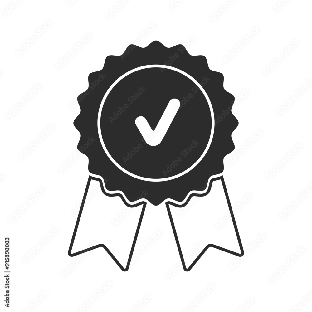 Certificate badge award icon. Premium quality. Seal stamp. Achievement badge. Profile Verification. Quality mark. Vector check mark. Approval sign. Task done. Project completed. Certificate badge award icon. Premium quality. Seal stamp. Achievement badge. Profile Verification. Quality mark. Vector check mark. Approval sign. Task done. Project completed.