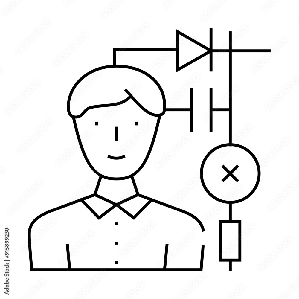 engineer worker line icon vector. engineer worker sign. isolated contour symbol black illustration engineer worker line icon vector. engineer worker sign. isolated contour symbol black illustration