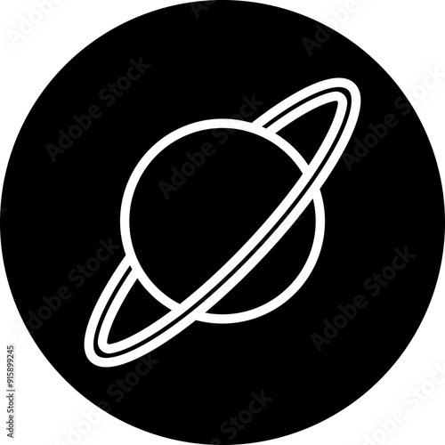 Uranus Vector Line White Circle Black