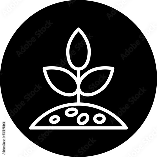 Space Plant Vector Line White Circle Black