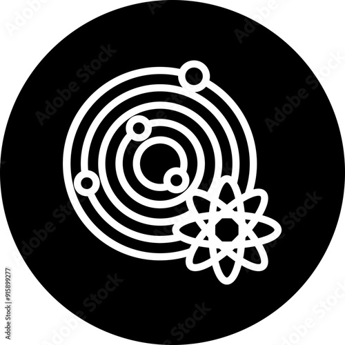 Astrophysics Vector Line White Circle Black