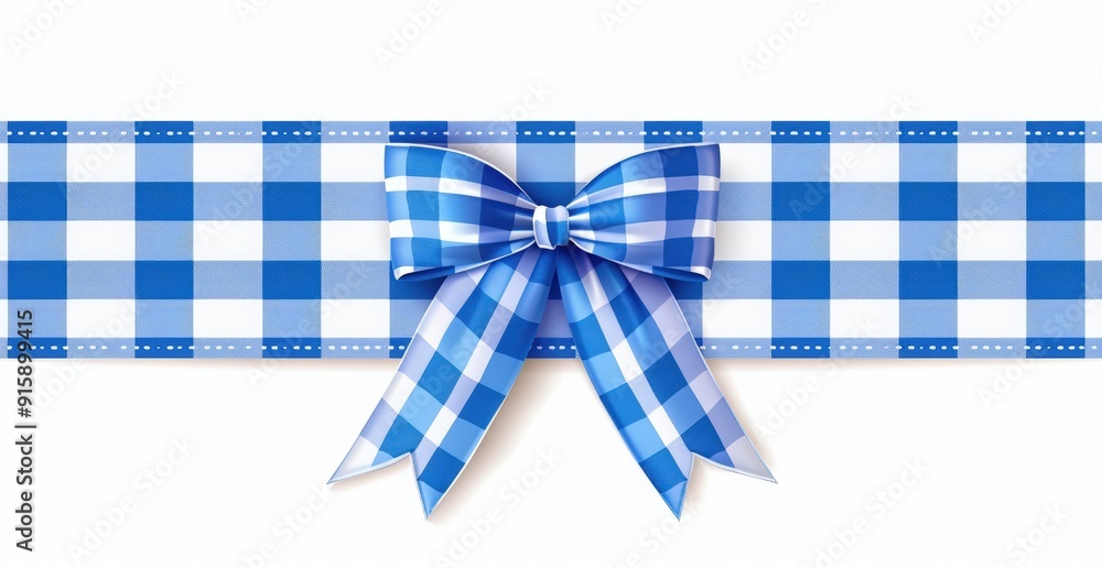 Fototapeta premium blue and white background with bow ribbon for classy German Bavarian Festival celebration decoration. German beer festival party banner or Octoberfest invitation card template. 