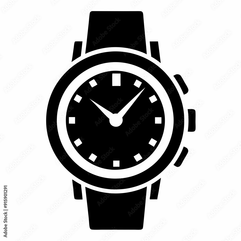 Best hand watch Silhouette Vector illustration Best hand watch Silhouette Vector illustration