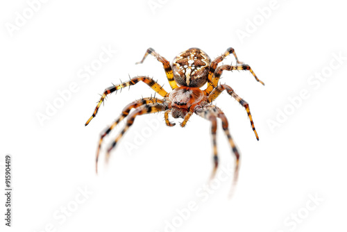 Spider and Web Isolated on Clear White Background