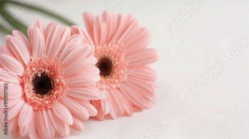 Pink Gerbera Daisies in Elegant Display Against Soft Background