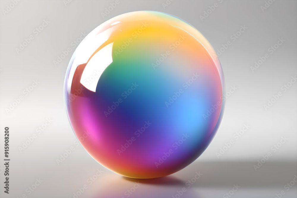 Shiny multicolored sphere on a gray background Shiny multicolored sphere on a gray background