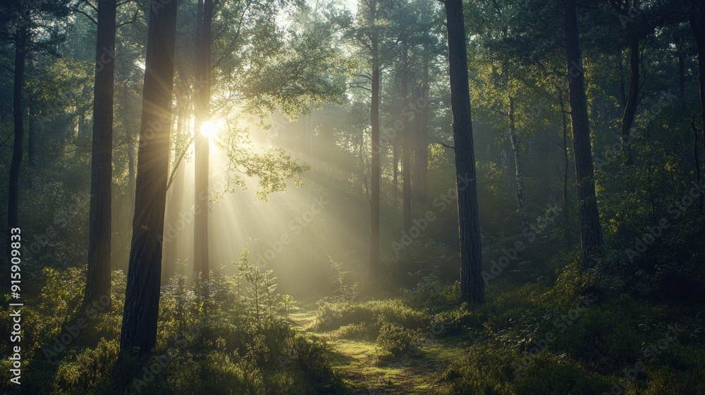Sunrays through the Trees