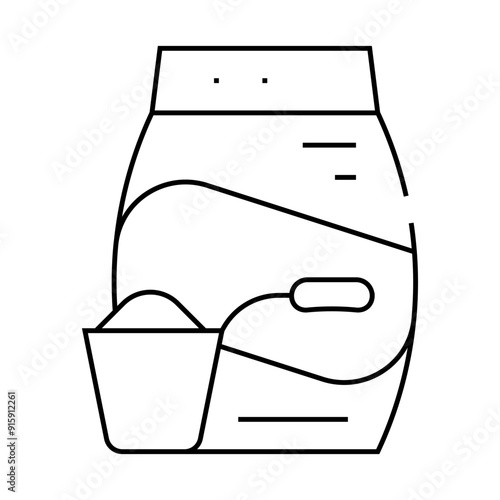 washing powder allergen line icon vector. washing powder allergen sign. isolated contour symbol black illustration