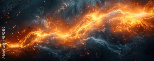 Abstract Nebula with Fiery and Smoky Elements