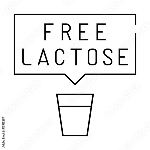 free lactose milk line icon vector. free lactose milk sign. isolated contour symbol black illustration