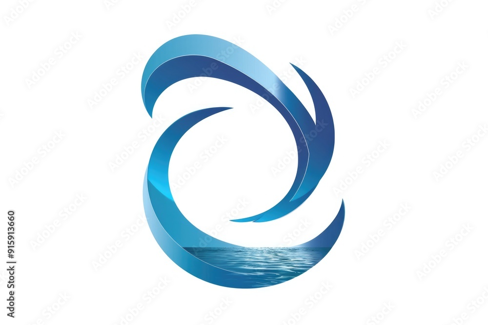 A stylized logo featuring a wave flowing from the center, surrounded by a blue and white color scheme A stylized logo featuring a wave flowing from the center, surrounded by a blue and white color scheme