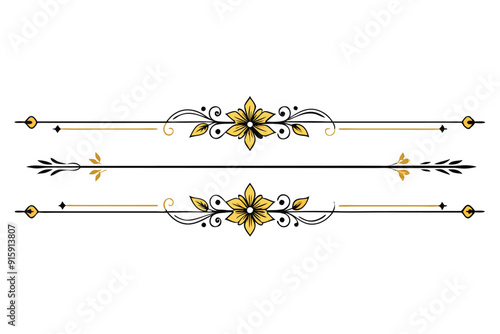 Elegant chapter dividers with black and gold floral designs enhance book layouts, providing a sophisticated touch to written works