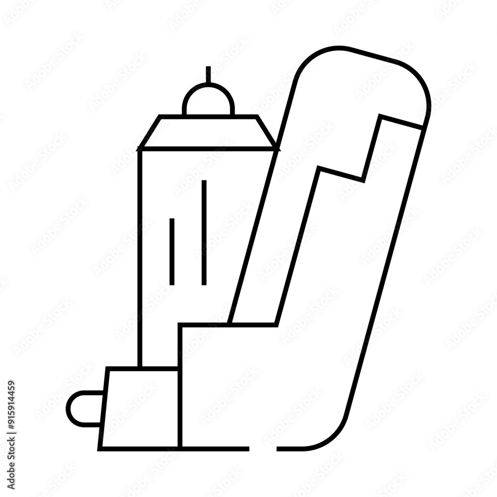 inhaler medical tool line icon vector. inhaler medical tool sign. isolated contour symbol black illustration inhaler medical tool line icon vector. inhaler medical tool sign. isolated contour symbol black illustration