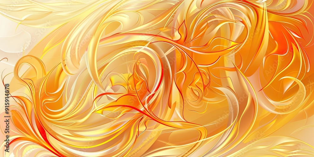 Abstract autumn swirl patterns in warm colors of orange and yellow creating a delicate design Abstract autumn swirl patterns in warm colors of orange and yellow creating a delicate design