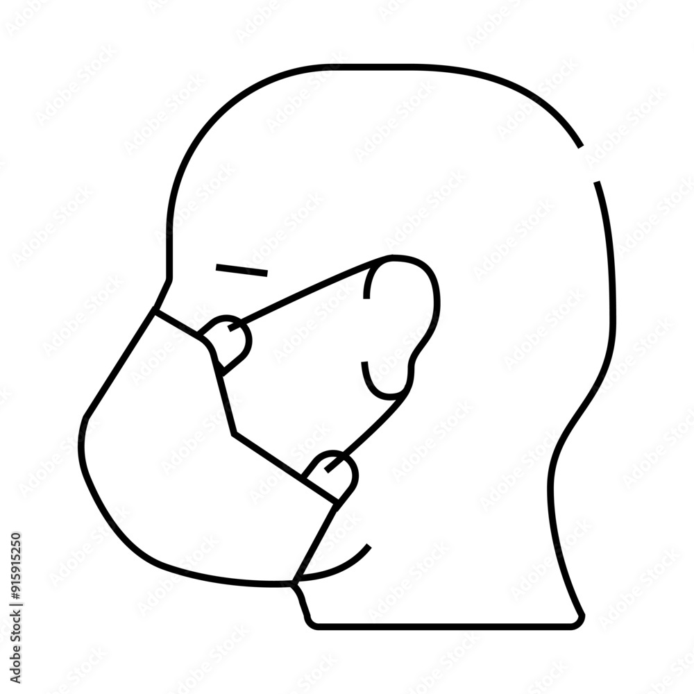 facial mask line icon vector. facial mask sign. isolated contour symbol black illustration facial mask line icon vector. facial mask sign. isolated contour symbol black illustration