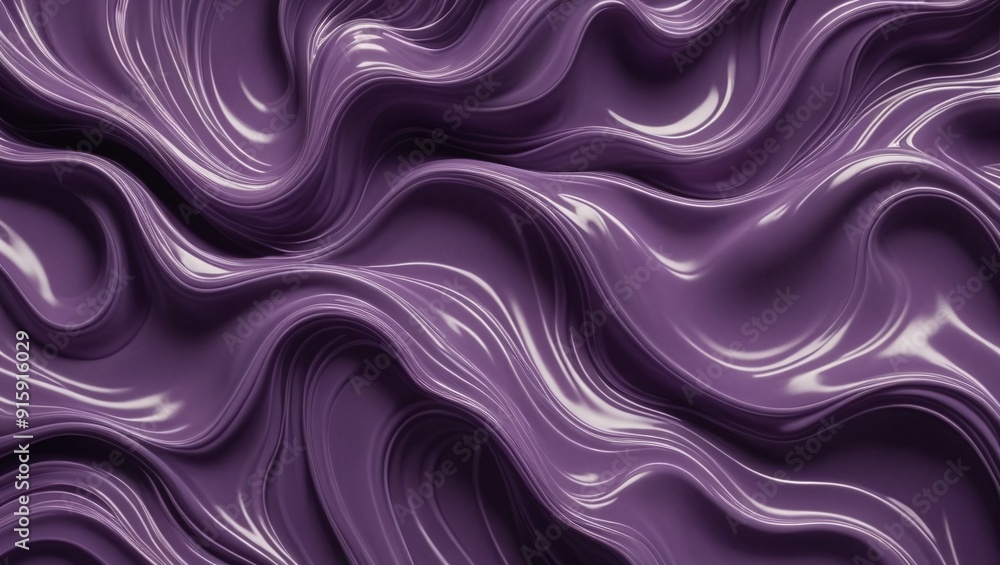 Ethereal Fluid Waves in Royal Purple 3D Pattern Ethereal Fluid Waves in Royal Purple 3D Pattern