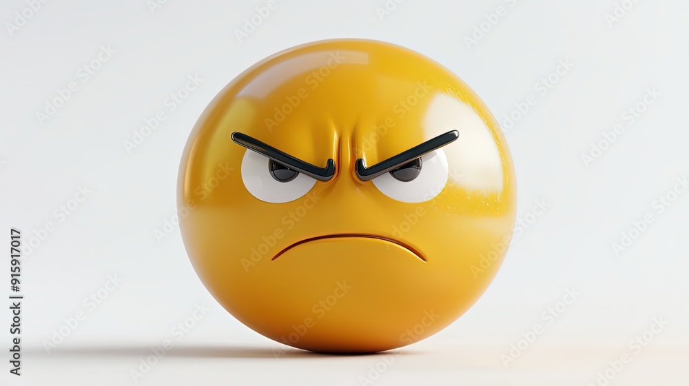 3D-rendered yellow emoticon with a confused and thinking expression, featuring furrowed eyebrows and large eyes. 3D-rendered yellow emoticon with a confused and thinking expression, featuring furrowed eyebrows and large eyes.