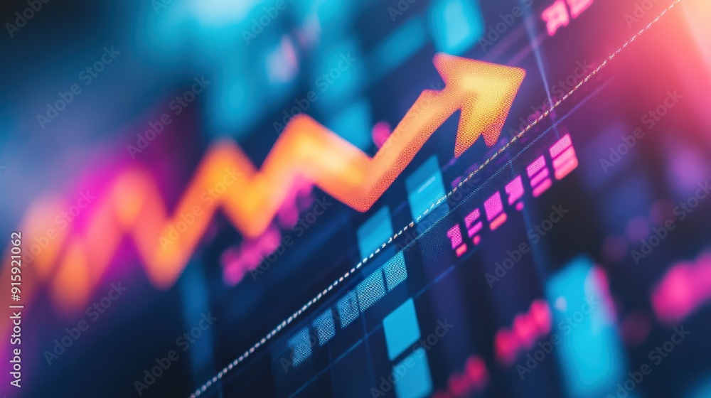 An arrow pointing upwards on a financial chart, symbolizing positive economic trends and recovery. An arrow pointing upwards on a financial chart, symbolizing positive economic trends and recovery.