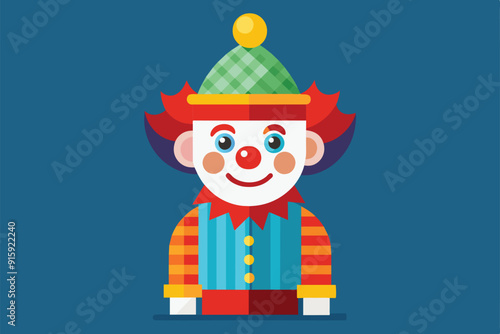 A cheerful clown illustration featuring vibrant colors, playful attire, and a friendly expression ideal for festive designs or children's parties
