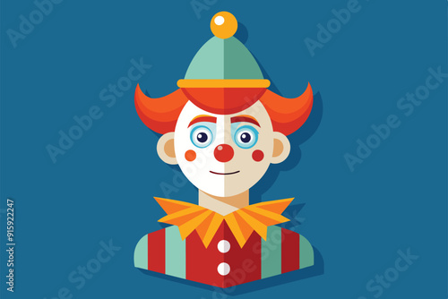 A vibrant and customizable clown illustration features colorful attire and friendly facial expressions, perfect for creative projects or festive themes
