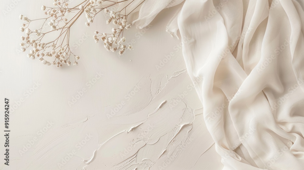 Obraz premium Banner on light beige background with space for text