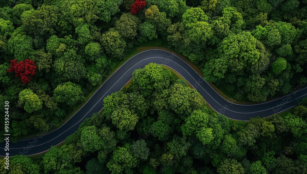 Aerial view asphalt road on green forest, Curve asphalt road on mountain green forest, Countryside road passing green forrest and mountain. Aerial view asphalt road on green forest, Curve asphalt road on mountain green forest, Countryside road passing green forrest and mountain.