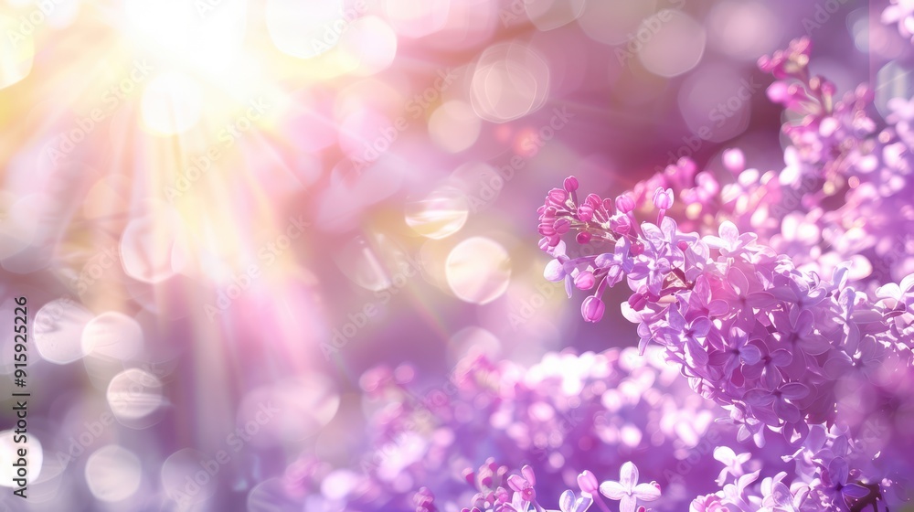 Lilac Blossoms in Sunlit Garden