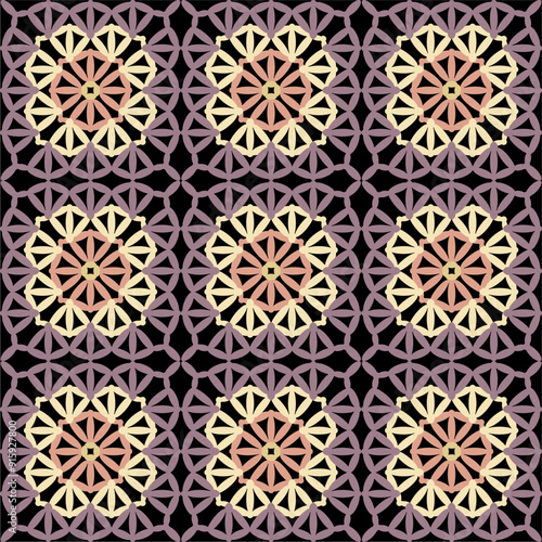 Pattern with crochet granny square wallpaper handmade decorative art design print 