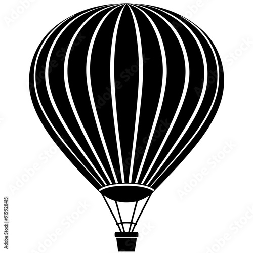 Hot Air Balloon, hot air balloon vector silhouette, hot air balloon icon

